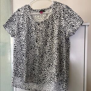Vince Camuto Black and White Spotted Blouse
